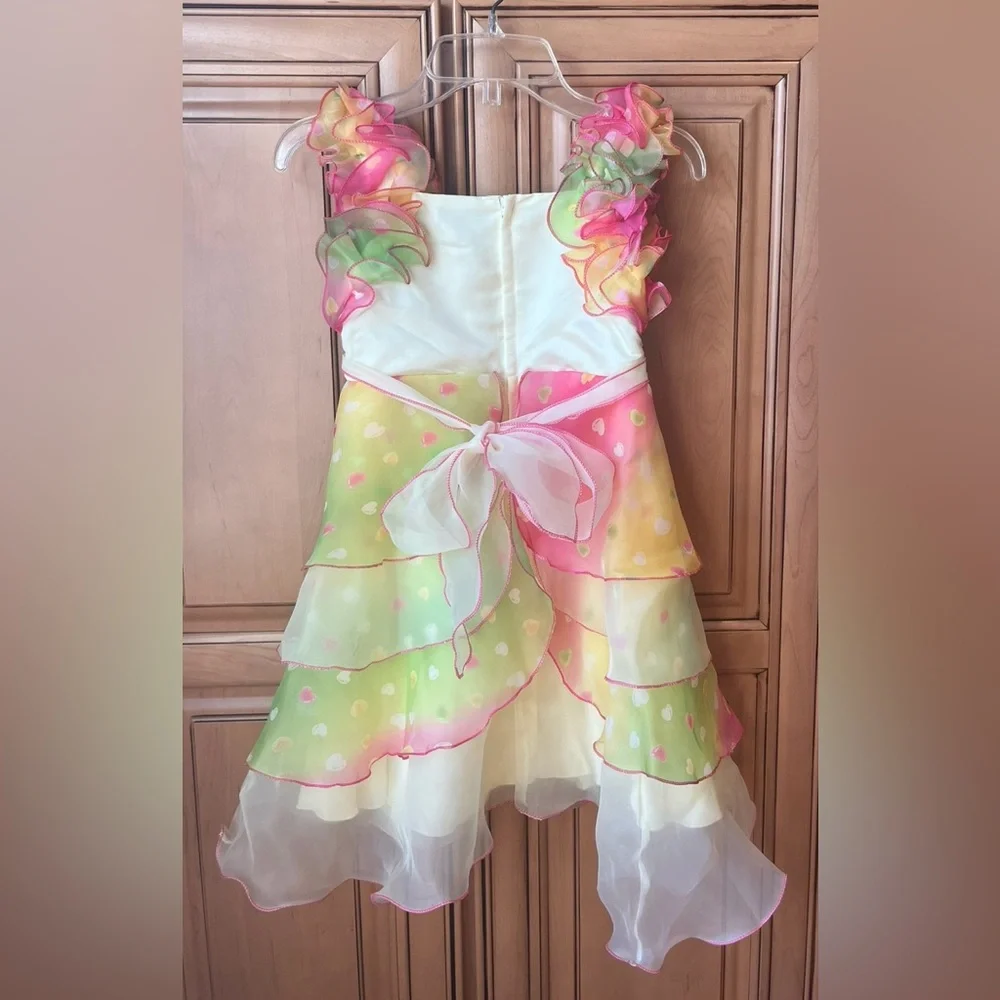 Richie House Girls Multi Layered Pearl & Ruffle Dress